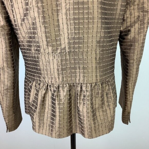 AKRIS SILK COPPER BRONZE BLAZER 10 - Picture 8 of 12